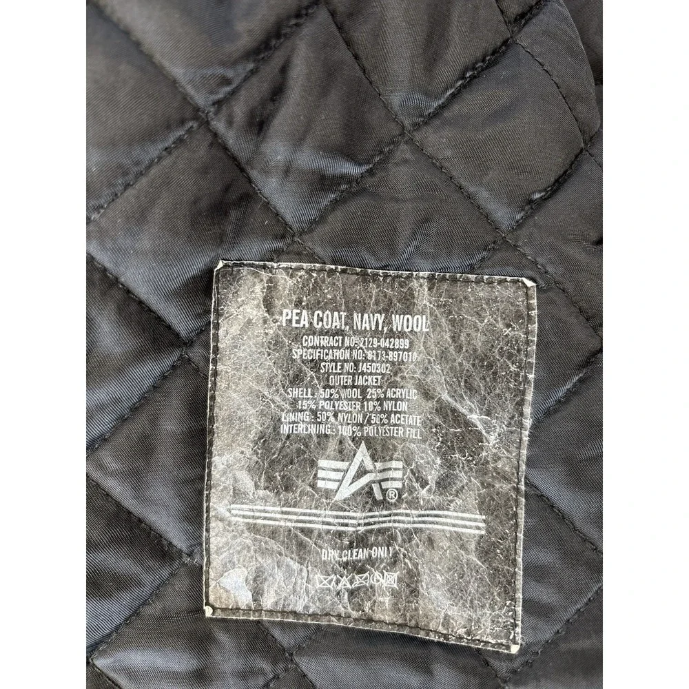 Vintage Alpha Industries Pea Coat Mens Medium‎ Wool Authentic 70s 80s